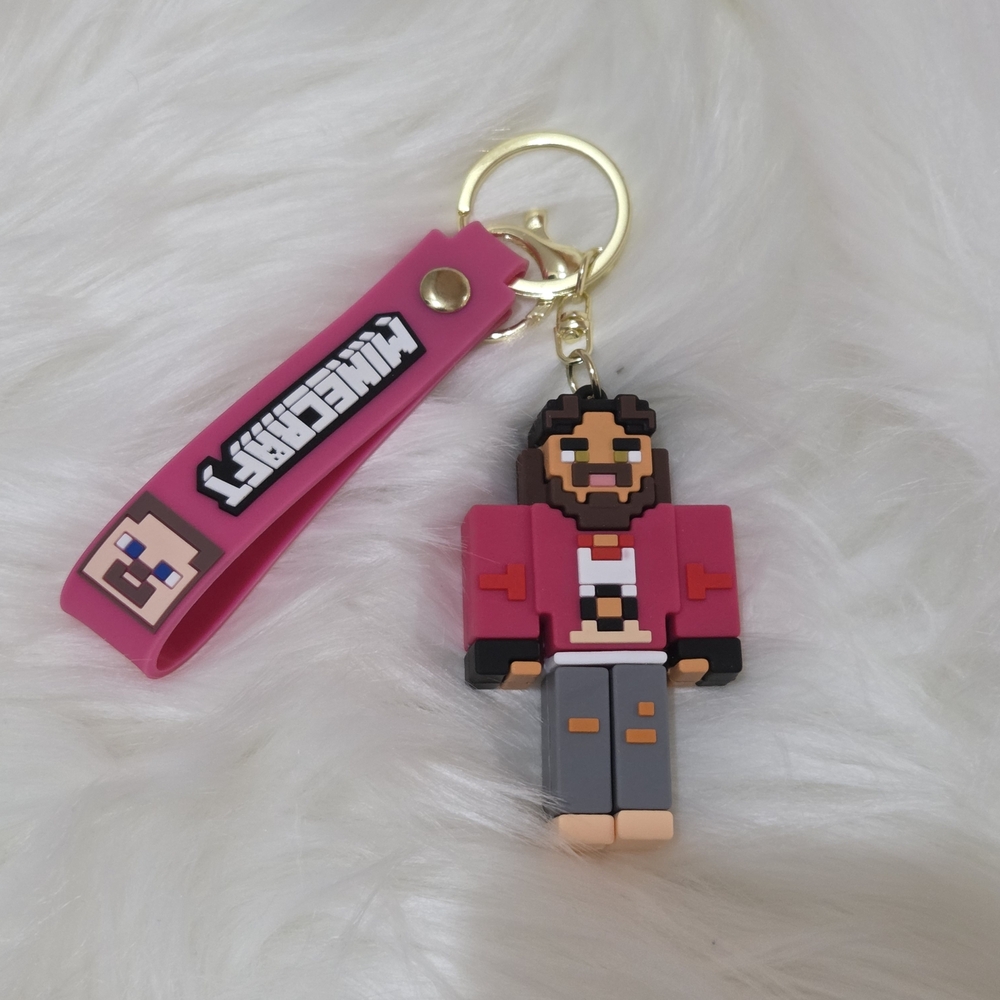 Minecraft Keychain with Character Figure